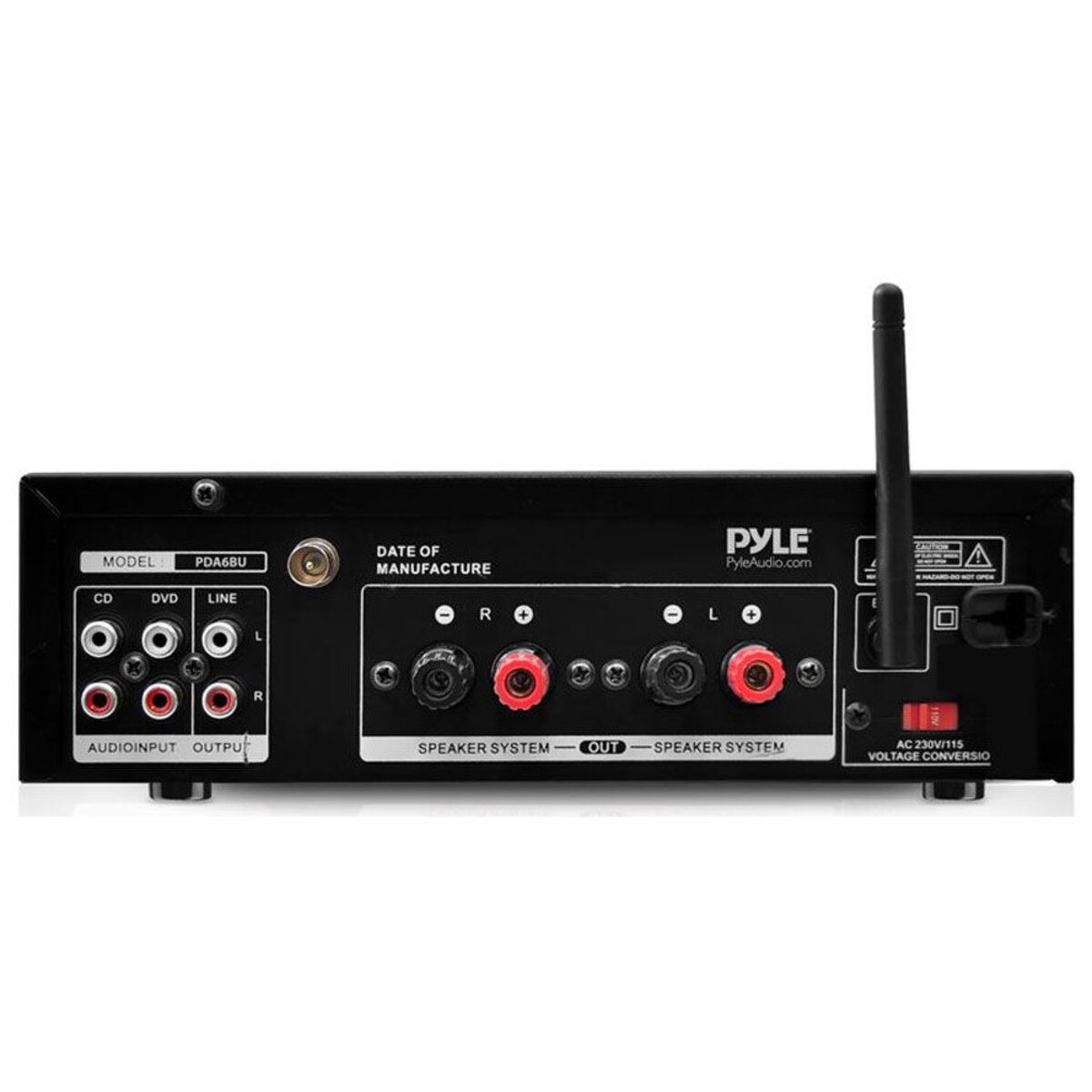 Pyle PDA6BU Bluetooth 200W Stereo Amplifier Receiver with Remote FM MP3